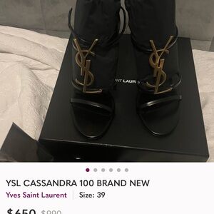 Yves Saint Laurent Black and Gold Heels